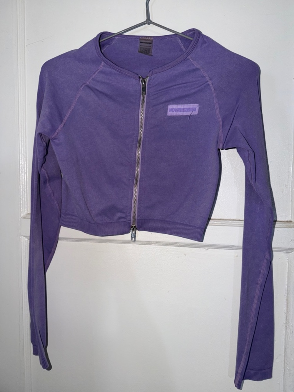 Fashion Nova Purple Zip-Front Crop Top